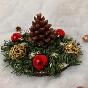 Platou decorativ cu lumânare conifer