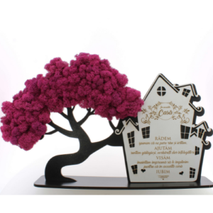 Suport cu licheni si mesajul armoniei casei